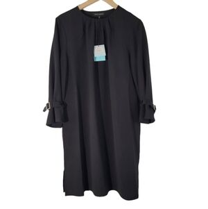 NEW MING WANG Woman Black Classic Career Dress M Long Sleeve Versatile Capsule